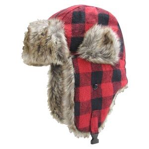 IGLOO RED PLAID TRAPPER HAT